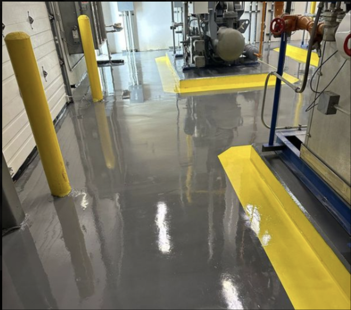 Industrial floor with safety markings — Brampton, ON